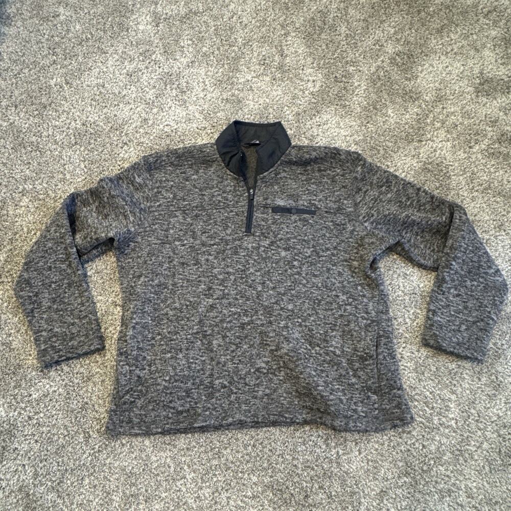Eddie Bauer Men's Sweater Fleece Size XL Gray Quarter Zip - Picture 1 of 7